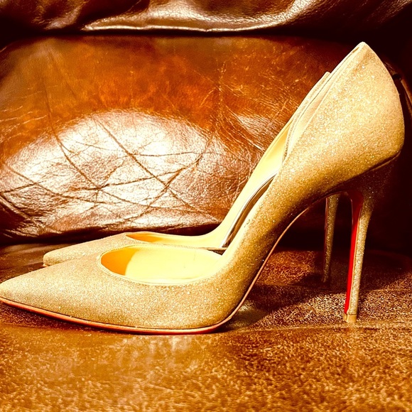 Christian Louboutin Iriza glitter wrapped leather. 100mm, Mini /Specchio EU38 - Picture 5 of 11